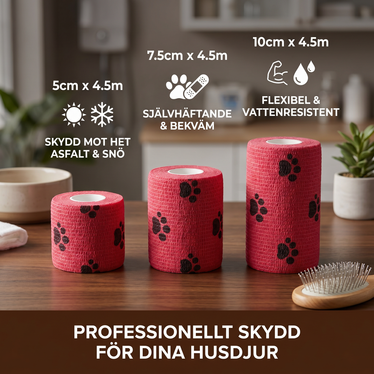 Självhäftande Skyddsbandage för Husdjur – Skydd mot Het Asfalt och Snö