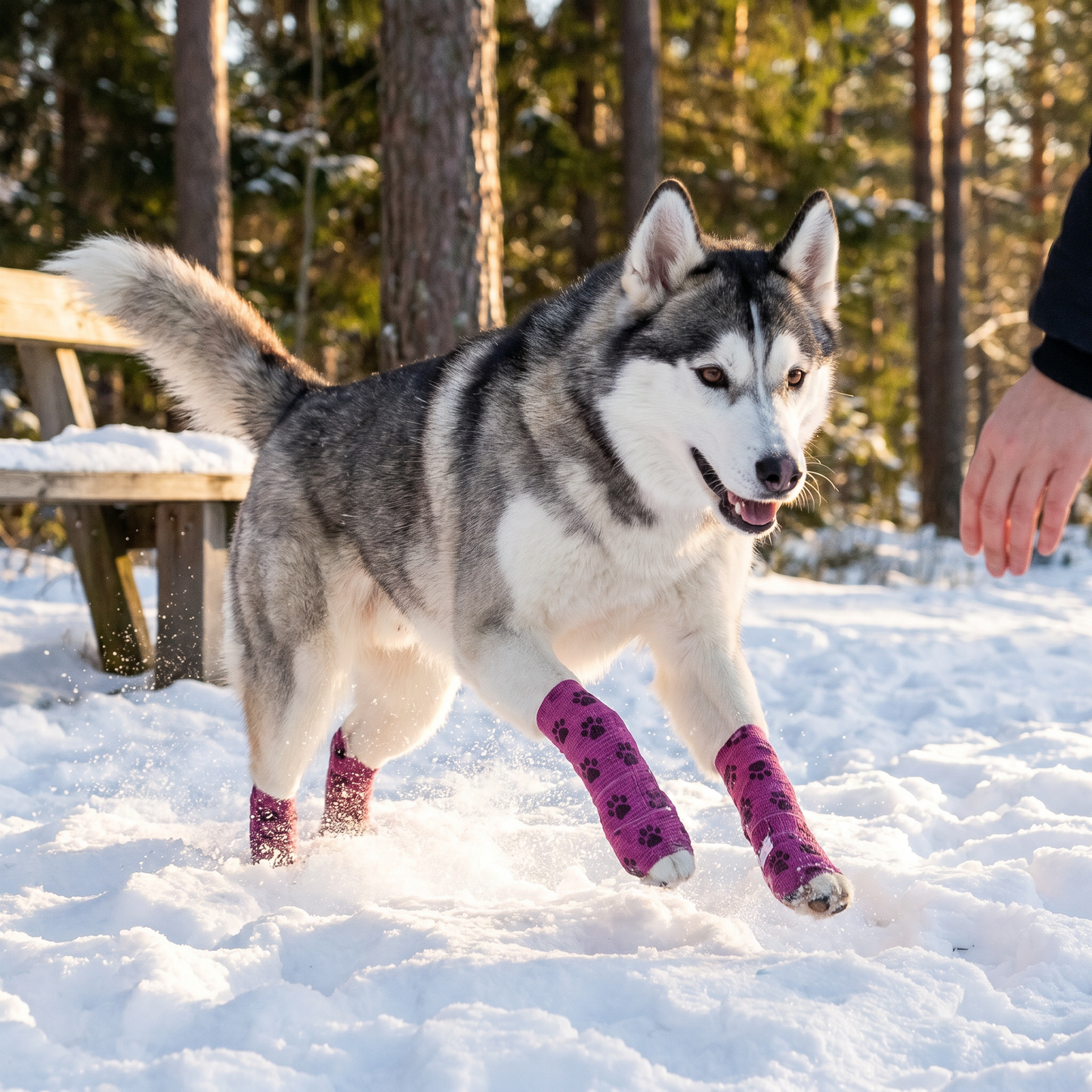 Självhäftande Skyddsbandage för Husdjur – Skydd mot Het Asfalt och Snö