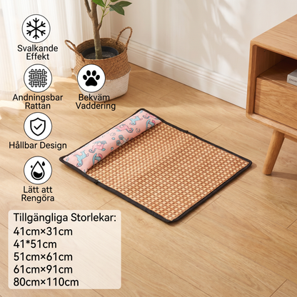 Andningsbar Rattan Kylmatta för Hundar