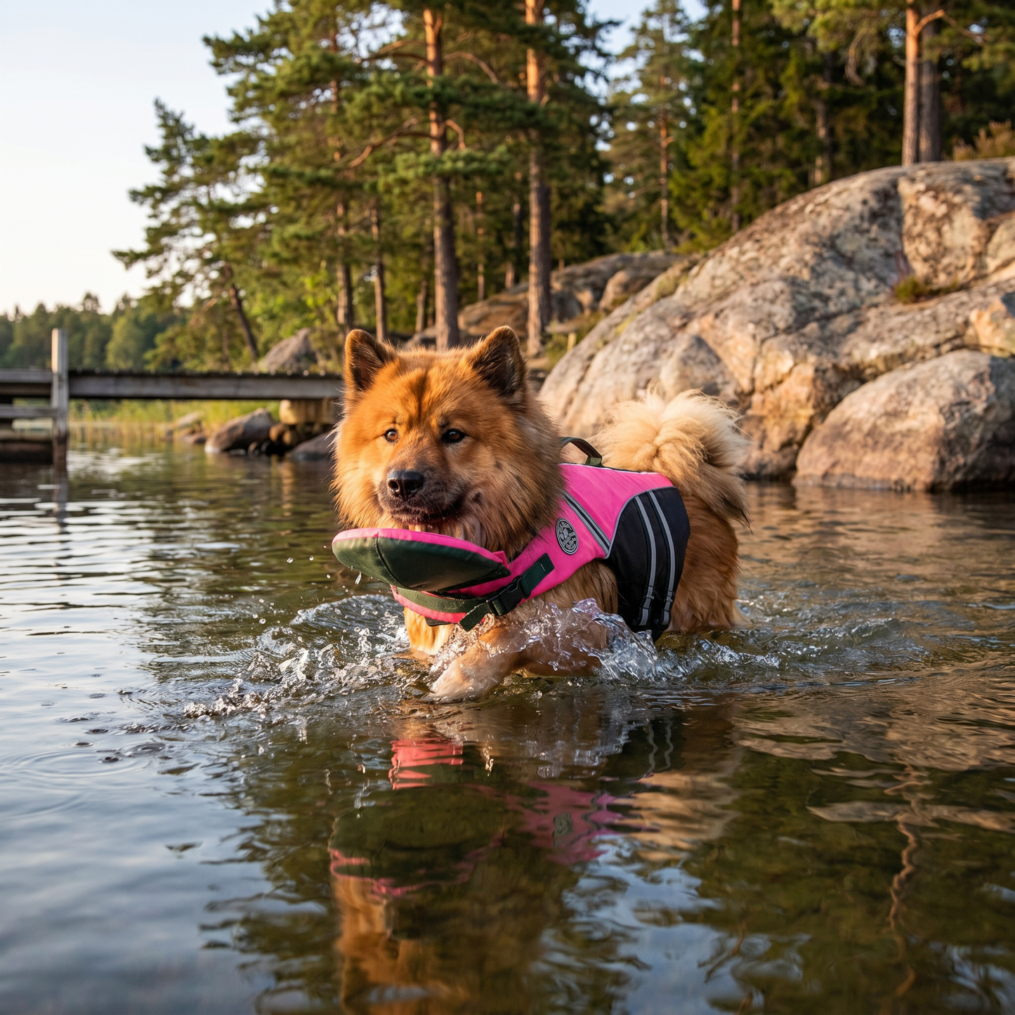 Säker Flytväst För Hund Med Räddningshandtag