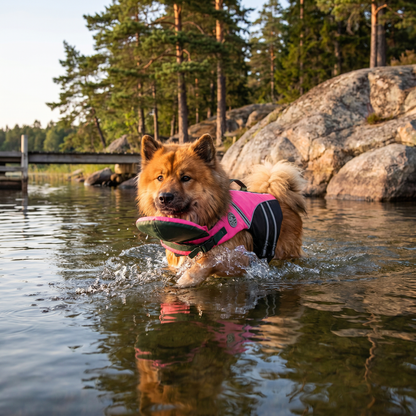 Säker Flytväst För Hund Med Räddningshandtag