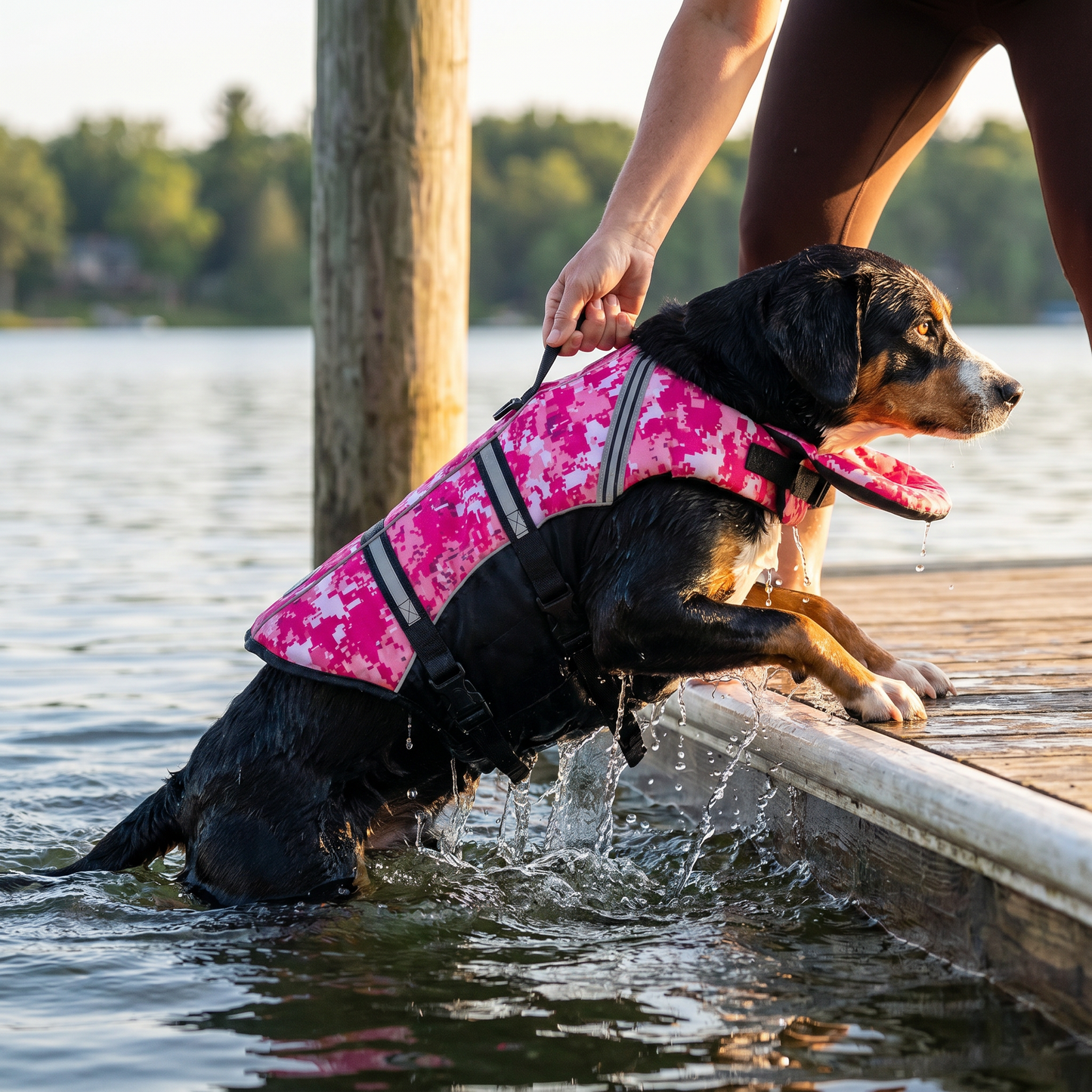Säker Flytväst För Hund Med Räddningshandtag