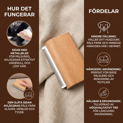 2-i-1 Kam För Pälsvård Och Hårborttagning Från Päls, Möbler Och Tyger