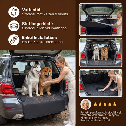 Vattentät SUV-Bagagerumsmatta För Hundar Med Stötfångarklaff
