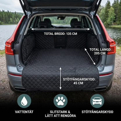 Vattentät SUV-Bagagerumsmatta För Hundar Med Stötfångarklaff