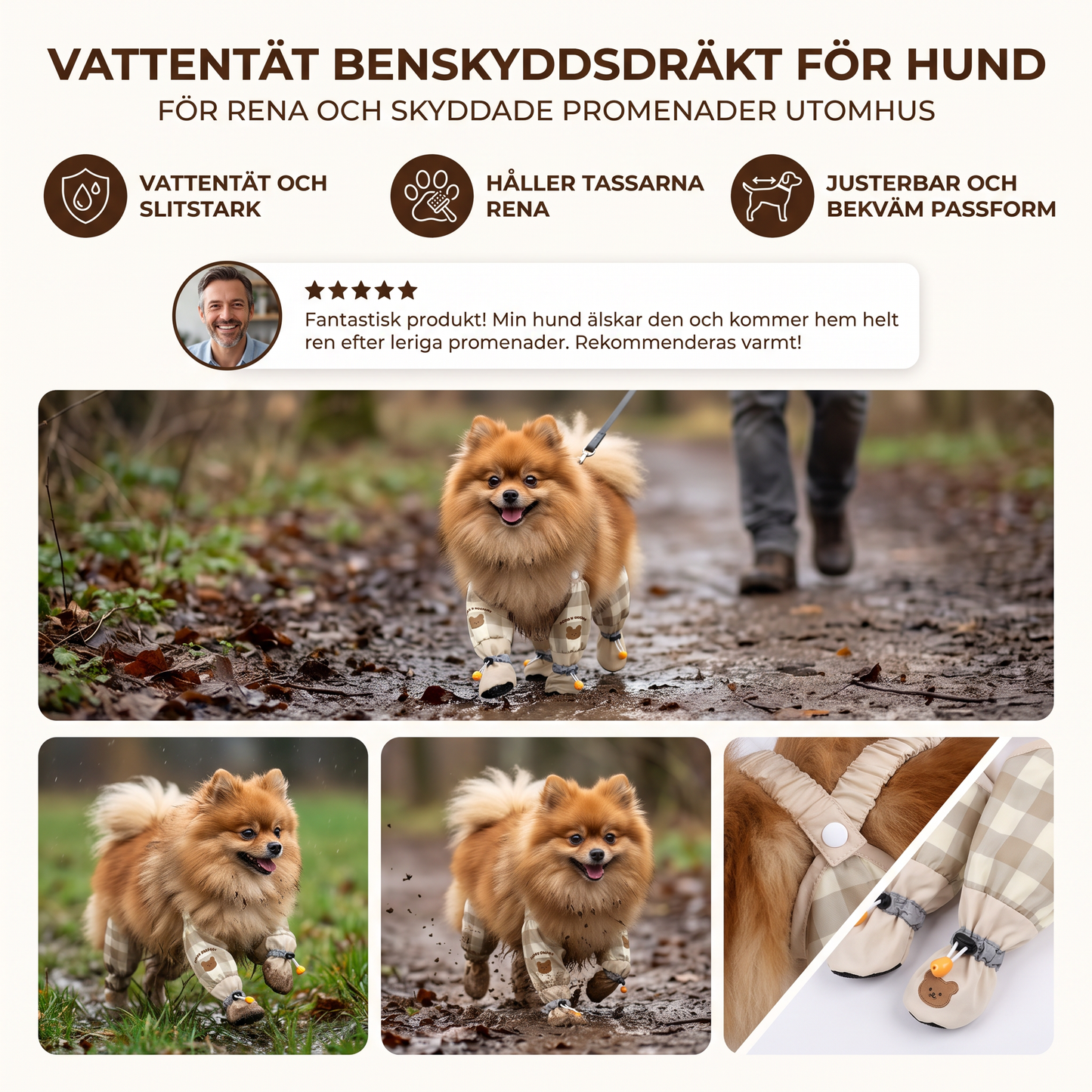 Vattentät Benskyddsdräkt För Hund – För Rena Och Skyddade Promenader Utomhus
