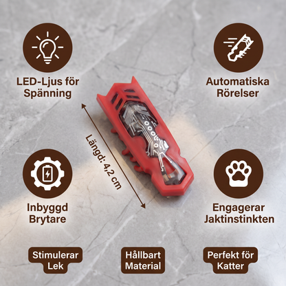 Interaktiv Elektrisk Kattleksak i Form av en Skalbagge med LED-Ljus och Automatiska Rörelser