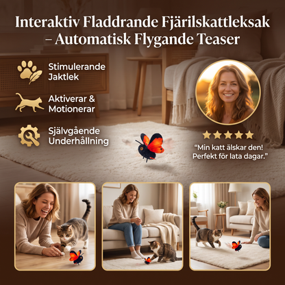 Interaktiv Fladdrande Fjärilskattleksak – Automatisk Flygande Teaser