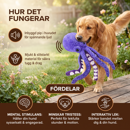 Stor Bläckfiskformad Plyschleksak För Hundar Med Pipfunktion