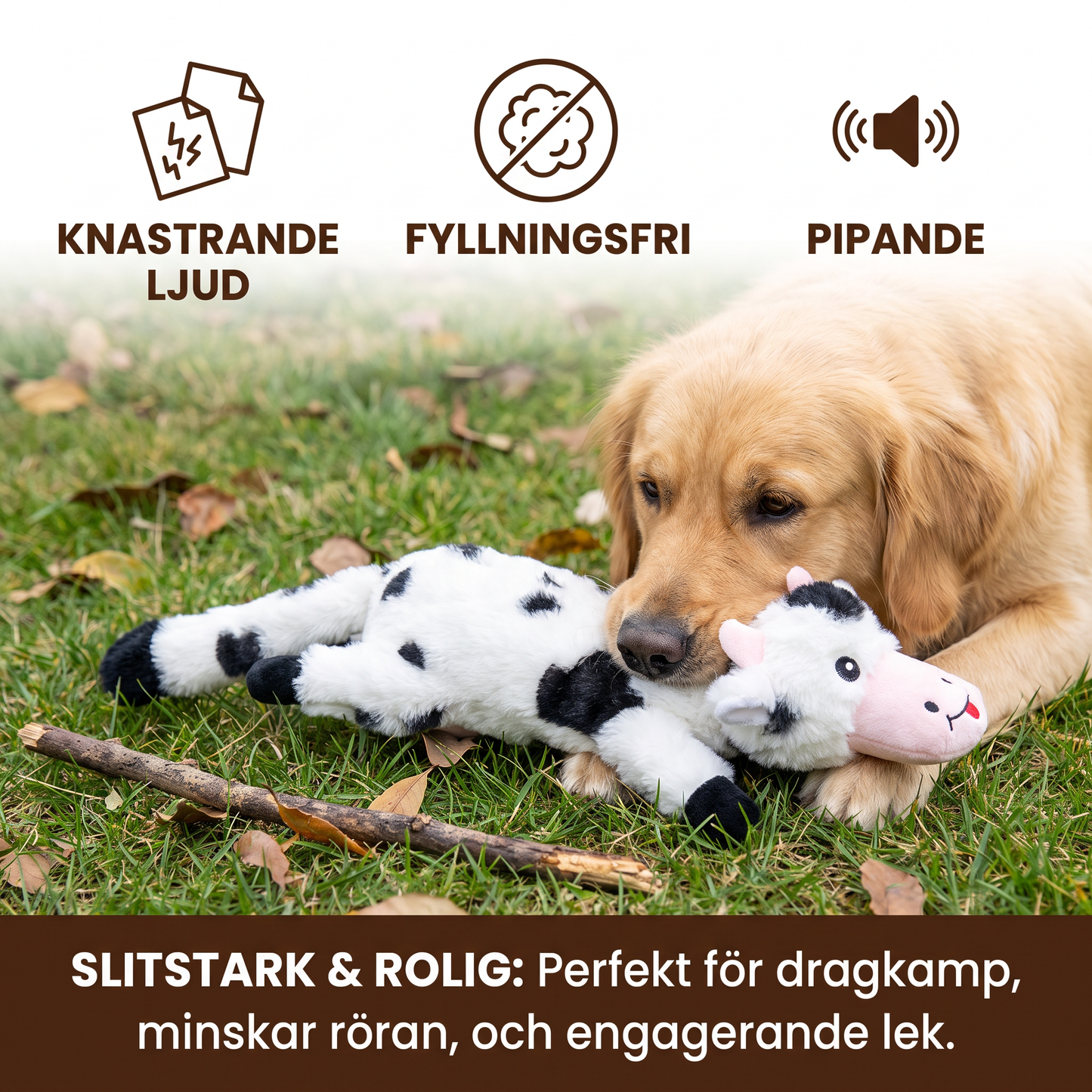 Slitstark Fyllningsfri Knastrande Pipande Hundleksak