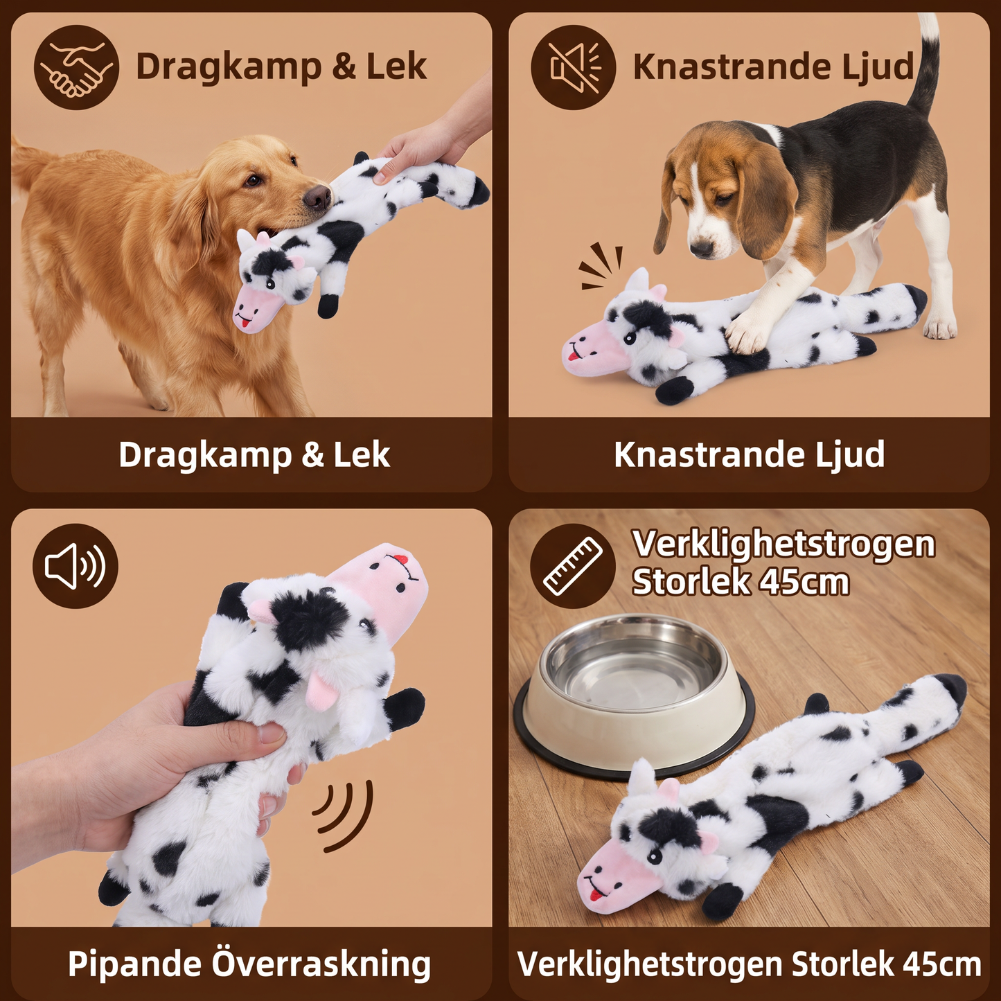 Slitstark Fyllningsfri Knastrande Pipande Hundleksak