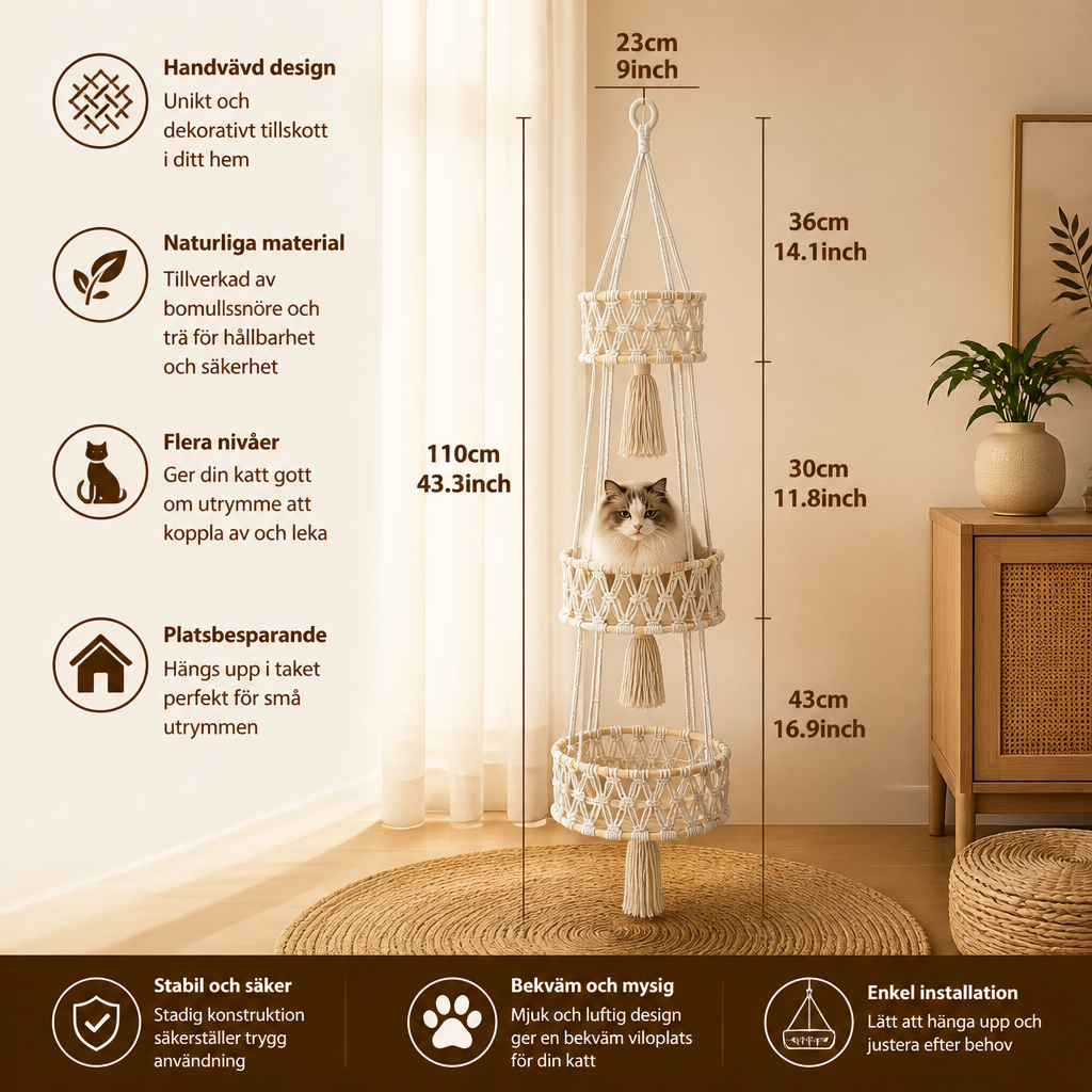 Hängande Handvävd Kattbädd