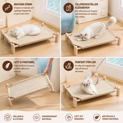 Slitstark, Avtagbar Och Hållbar Kattsäng Med Klösbräda