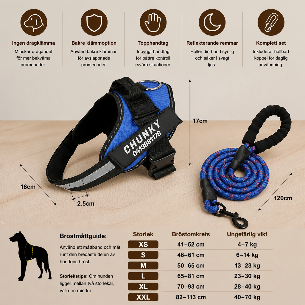 Personligt No-Pull-Hundsele för Enklare Promenader