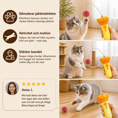 Interaktiv Pomponkastare för Katter