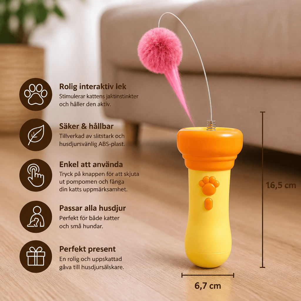 Interaktiv Pomponkastare för Katter