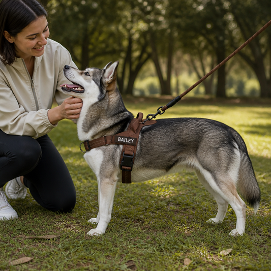 Personlig Reflekterande Antidragsele För Hund Med Anpassad Namnbricka