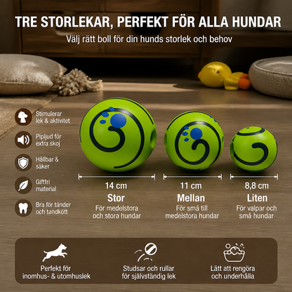 Interaktiv Pipande Vobbelboll för Hundar – Slitstark Leksak för Självständig Lek