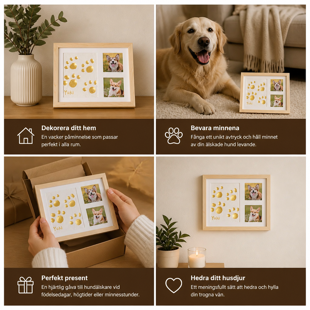 DIY Minnesram med Tassavtryck för Husdjur – Tassavtryck och Fotovisning
