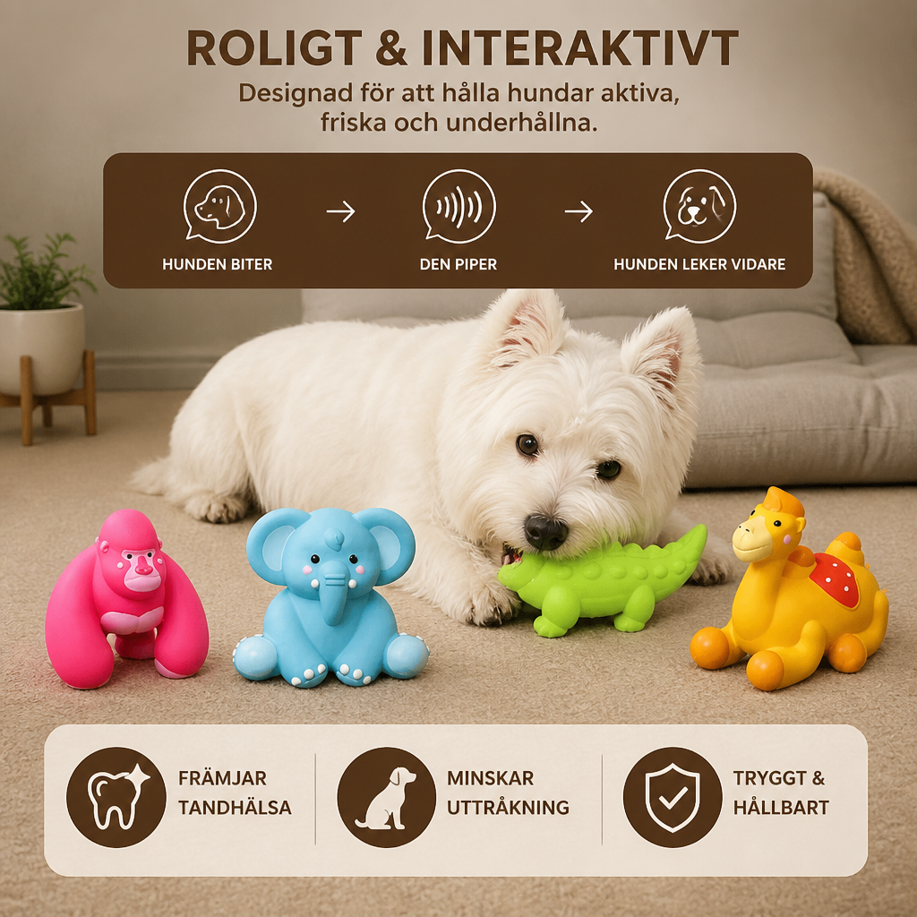 Söt latexleksak för hundar att tugga och pipa