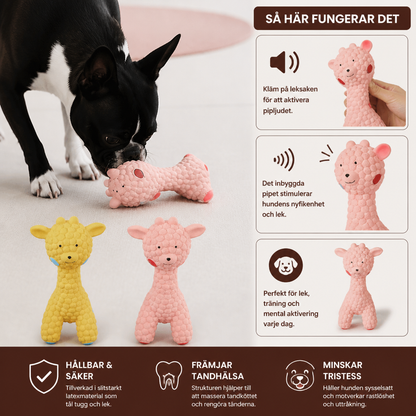 Interaktiv pipande giraffleksak för hundar