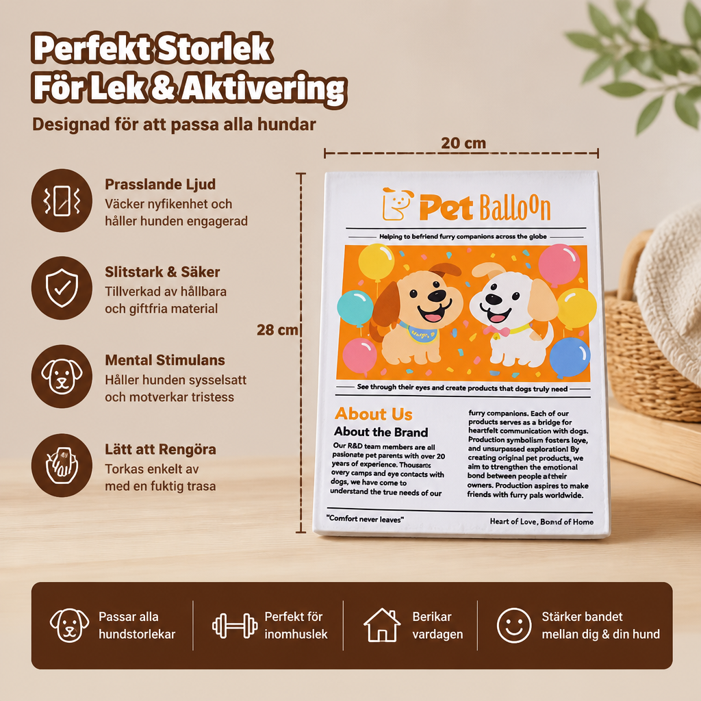 Slitstark Interaktiv Hundleksak Med Prasslande Tidningsdesign