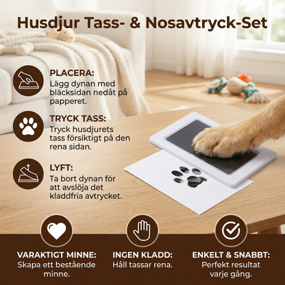 Husdjur Tass- & Nosavtryck-Set – DIY Minneskit för Hundar