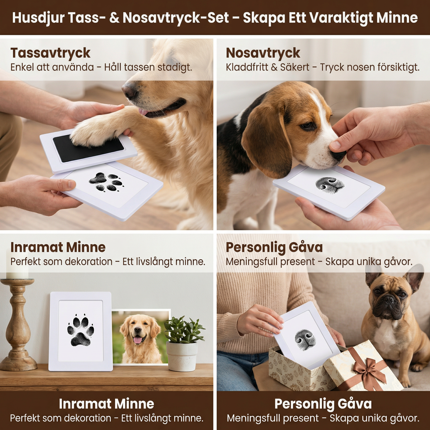 Husdjur Tass- & Nosavtryck-Set – DIY Minneskit för Hundar