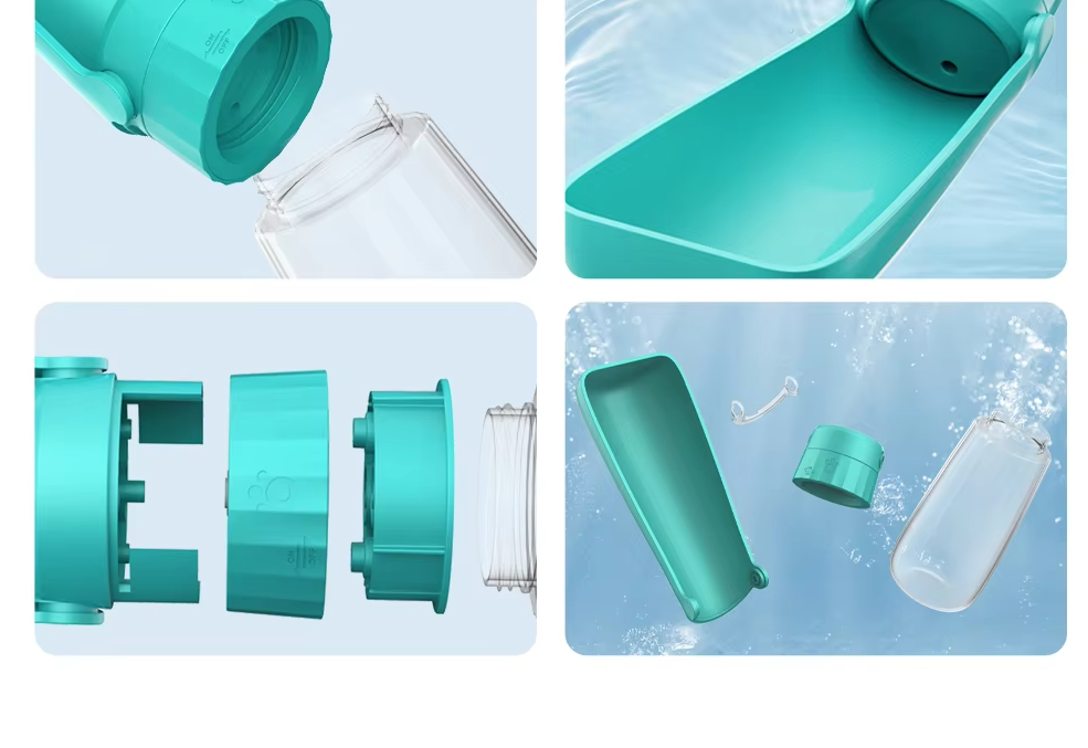 Bärbar Hundflaska – Läckfri Resedispenser med Integrerad Drickskål