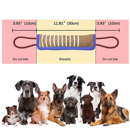 Bite Sausage för Hundar – Robust Juteträningsleksak med Handtag för Valpar och Vuxna Hundar