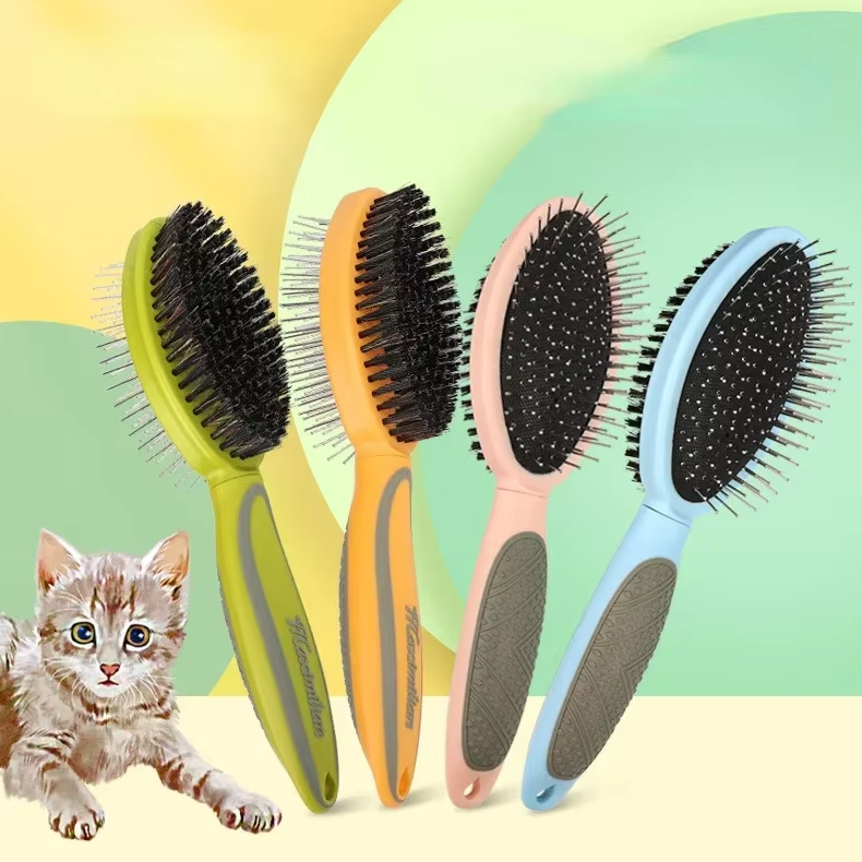 Dubbelsidig Borste – Mjuk och Effektiv Pälsvård för Hundar och Katter