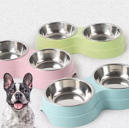 Dubbel Bordsset för Hundar med Halkfri Bas