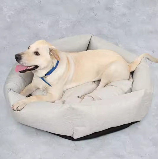 Bekväm Hundbädd – Mjuk Djur­bädd med Hög Kant för Extra Komfort