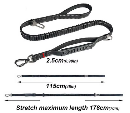Elastiskt hundkoppel med stötdämpning – stötdämpande koppel för promenader