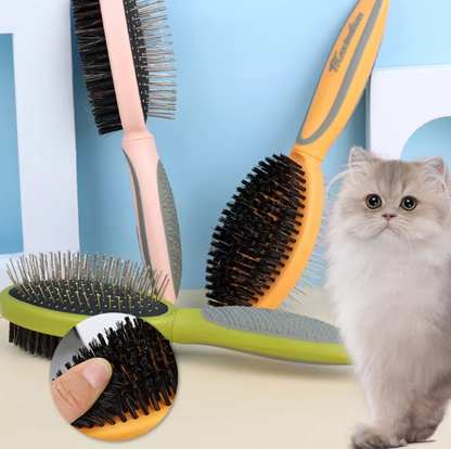 Dubbelsidig Borste – Mjuk och Effektiv Pälsvård för Hundar och Katter