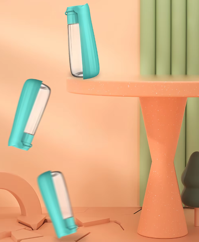 Bärbar Hundflaska – Läckfri Resedispenser med Integrerad Drickskål