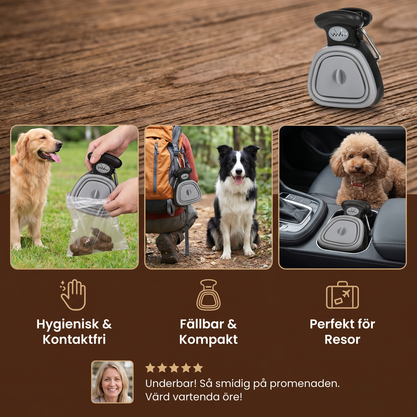 Portabel hundbajsplockare – Fällbar, hygienisk och perfekt för resor