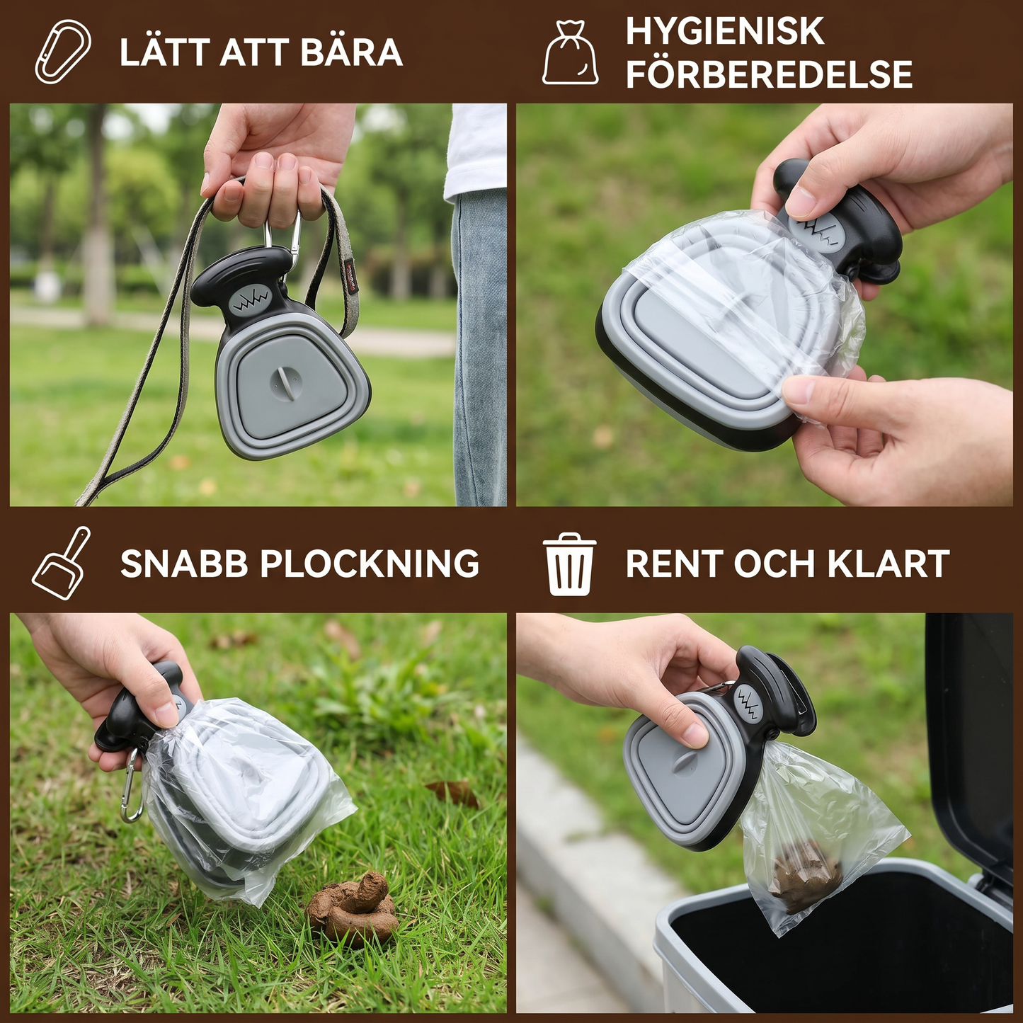 Portabel hundbajsplockare – Fällbar, hygienisk och perfekt för resor