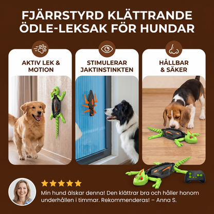 Fjärrstyrd klättrande ödle-leksak för hundar