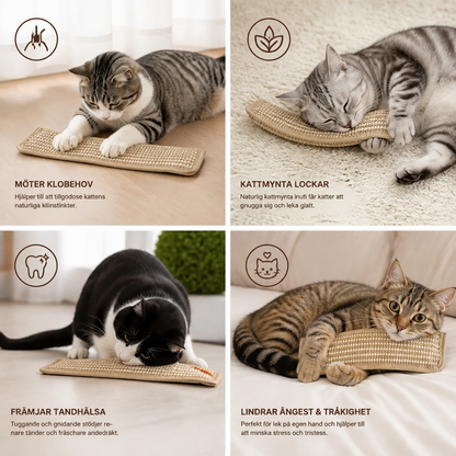 Naturlig sisalleksak för katter med kattmynta – Spark- och klösleksak för tandvård