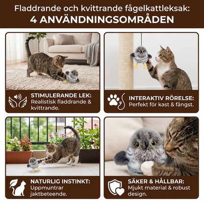 Fladdrande och kvittrande fågelkattleksak