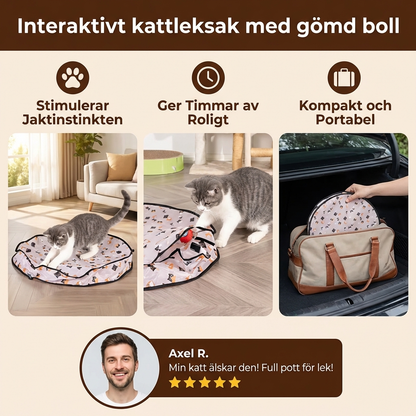 Interaktivt kattleksak med gömd boll