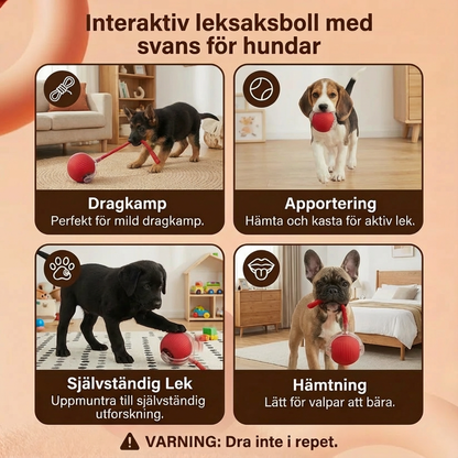 Interaktiv leksaksboll med svans för hundar