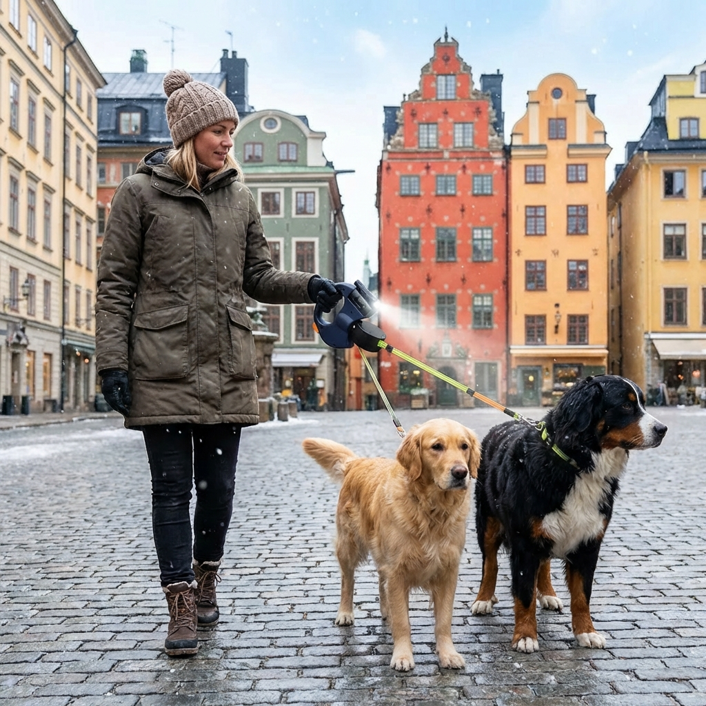 Praktisk Anti-Twist Dubbel Hundkoppel