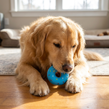 Färgglad Pipande Donut-Hundleksak
