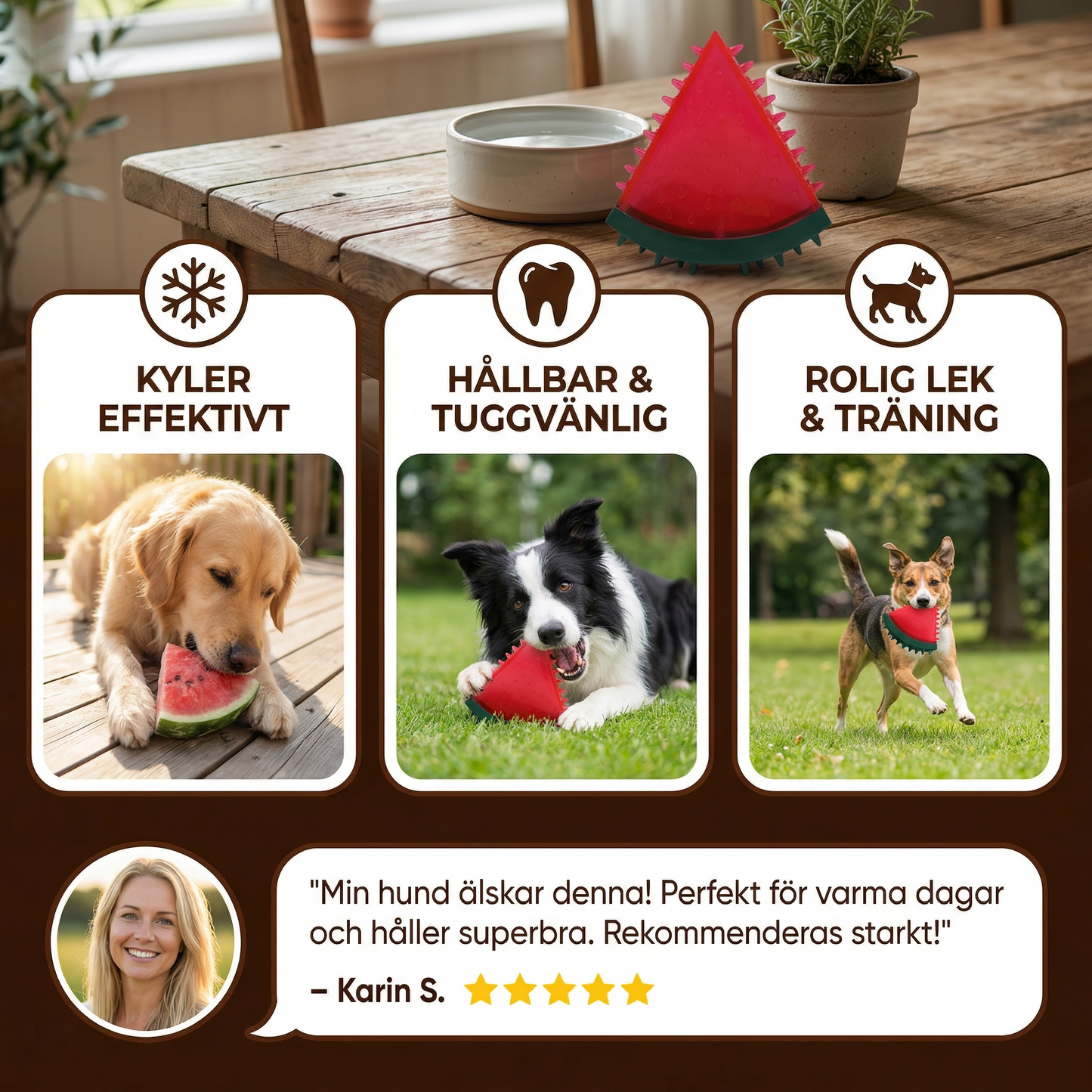 Kylande Hundtuggleksak i Fruktdesign