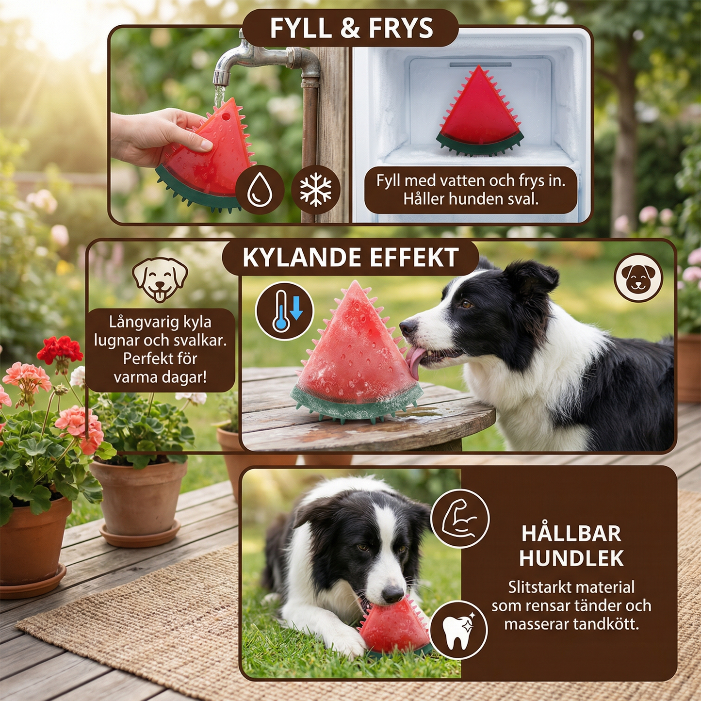 Kylande Hundtuggleksak i Fruktdesign