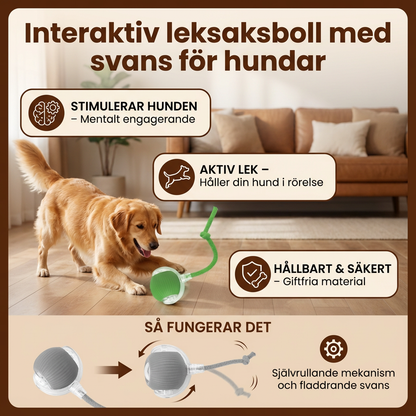Interaktiv leksaksboll med svans för hundar