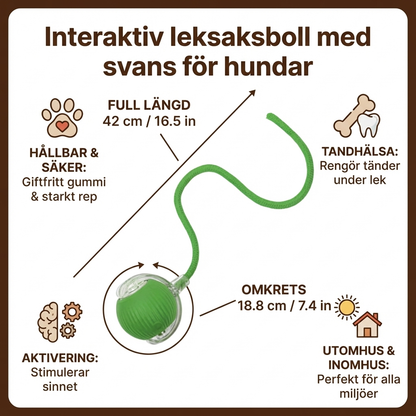 Interaktiv leksaksboll med svans för hundar