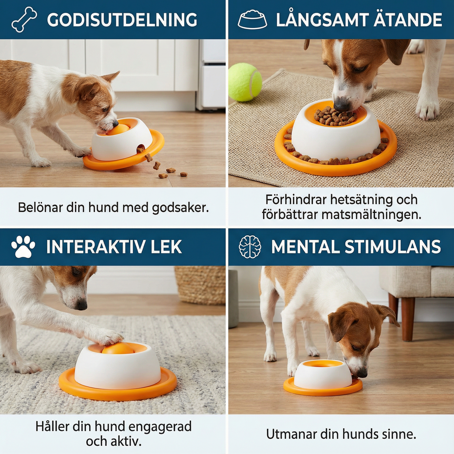 Interaktiv slickleksak med snacksbricka – Slow feeder för hundar
